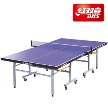 DHS红双喜乒乓球桌 T2023带轮移动乒乓球桌家用折叠室内乒乓球台